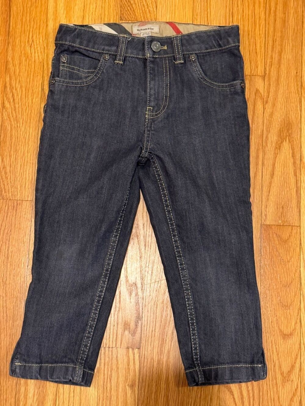 Burberry Children Jeans - Size 4Y (104 cm) Zipper Ankle Hem Nova Check Detail